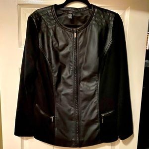Alfani Woman mixed media moto jacket